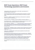 RHIT Exam Questions&comma; RHIT Exam Terminology Questions and Answer