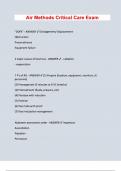 Air Methods Critical Care Exam &lpar;Questions&rpar; Verified Detailed Answers &lpar;100&percnt; Correct&rpar; All Units Covered Rated A&plus;&excl;&excl;&excl;