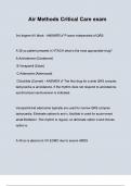 2025 Air Methods Critical Care exam &lpar;Questions&rpar; Verified Detailed Answers &lpar;100&percnt; Correct&rpar; All Units Covered Rated A&plus;&excl;&excl;&excl;
