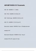 AIR METHODS CC Paramedic &lpar;Questions&rpar; Verified Detailed Answers &lpar;100&percnt; Correct&rpar; All Units Covered Rated A&plus;&excl;&excl;&excl;
