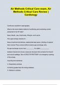 Air Methods Critical Care exam&comma; Air Methods Critical Care Review Cardiology &lpar;Questions&rpar; Verified Detailed Answers &lpar;100&percnt; Correct&rpar; All Units Covered Rated A&plus;&excl;&excl;&excl;