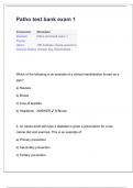 Patho test bank exam 1 &lpar;Questions&rpar; Verified Detailed Answers &lpar;100&percnt; Correct&rpar; All Units Covered Rated A&plus;&excl;&excl;&excl;