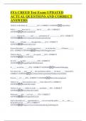 FFA CREED Test Exam UPDATED  ACTUAL QUESTIONS AND CORRECT  ANSWERS