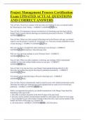 Project Management Procore Certification  Exam UPDATED ACTUAL QUESTIONS  AND CORRECT ANSWERS