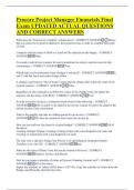 Procore Project Manager Financials Final  Exam UPDATED ACTUAL QUESTIONS  AND CORRECT ANSWERS