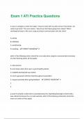 ATI Exam 1 &ndash; Practice Questions with Correct Answers and Rationales