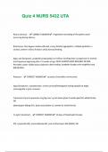 NURS 5432 &ndash; Quiz 4 &ndash; University of Texas at Arlington &lpar;UTA&rpar; &ndash; Verified Questions and Answers