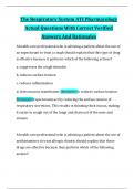 The Respiratory System ATI Pharmacology Actual Questions With Correct Verified Answers And Rationales
