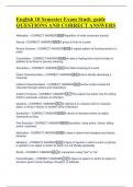 English 10 Semester Exam Study guide  QUESTIONS AND CORRECT ANSWERS