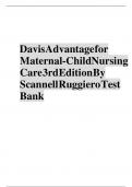 Test Bank for Davis Advantage for Maternal-Child Nursing Care Third Edition by Meredith J Scannell and Kristine Ruggiero