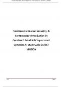 Test Bank For Human Sexuality&colon; A Contemporary Introduction By Caroline F&period; Pukall All Chapters 100&percnt; Complete A&plus; Study Guide LATEST VERSION