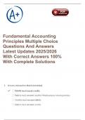 Fundamental Accounting Principles Multiple Choice Questions And Answers Latest Updates 2025&sol;2026 With Correct Answers 100&percnt; With Complete Solutions