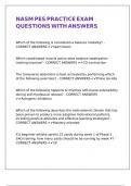 NASM PES PRACTICE EXAM QUESTIONS WITH ANSWERS
