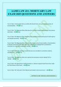 AAMI LAW 411&colon; MORTUARY LAW EXAM 2025 QUESTIONS AND ANSWERS