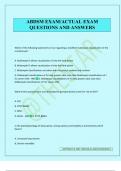 ABDSM EXAM&sol;ACTUAL EXAM QUESTIONS AND ANSWERS