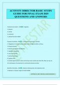 ACTIVITY DIRECTOR BASIC STUDY GUIDE FOR FINAL EXAM 2025 QUESTIONS AND ANSWERS