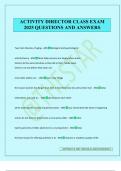 ACTIVITY DIRECTOR CLASS EXAM 2025 QUESTIONS AND ANSWERS