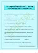 ACTIVITY DIRECTOR FINAL EXAM 2025 QUESTIONS AND ANSWERS