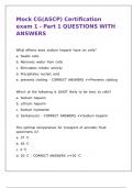 Mock CG&lpar;ASCP&rpar; Certification exam 1 - Part 1 QUESTIONS WITH ANSWERS