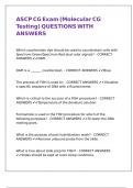 ASCP CG Exam &lpar;Molecular CG Testing&rpar; QUESTIONS WITH ANSWERS