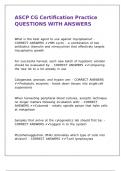 ASCP CG Certification Practice QUESTIONS WITH ANSWERS