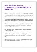 ASCP CG Exam &lpar;Classic Cytogenetics&rpar; QUESTIONS WITH ANSWERS
