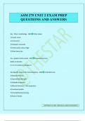 ASM 275 UNIT 2 EXAM PREP QUESTIONS AND ANSWERS