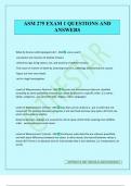 ASM 275 EXAM 1 QUESTIONS AND ANSWERS