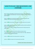 ASM 275 EXAM 1 2025 QUESTIONS AND ANSWERS