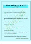 ASM275 - EXAM 1 QUESTIONS AND ANSWERS