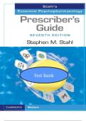 Test bank for Prescriber's Guide&colon; Stahl's Essential Psychopharmacology 7th Edition &vert;COMPLETE TEST BANK &vert;Guide A&plus;