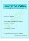 PRACTICE EXAM &num;11 - CALIFORNIA COSMETOLOGY STATE BOARD EXAM 2025 QUESTIONS AND ANSWERS