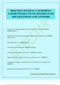 PRACTICE EXAM &num;1- CALIFORNIA COSMETOLOGY STATE BOARD EXAM 2025 QUESTIONS AND ANSWERS
