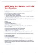 ASWB Social Work Bachelor Level &sol; LSW Exam Questions And Answers With Complete Solutions 100&percnt; Correct Answers