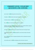 CROSSFIT LEVEL 1 EXAM 2025 QUESTIONS AND ANSWERS