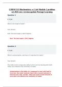 CHEM 212 Biochemistry w&sol; Lab Module 2 problem set 2025 new version update Portage Learning