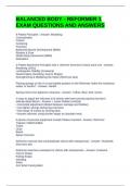 BALANCED BODY - REFORMER 1 EXAM QUESTIONS AND ANSWERS