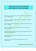 CTRS 2561 FINAL EXAM 2025 QUESTIONS AND ANSWERS
