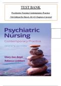 Test Bank - Psychiatric Nursing&colon; Contemporary Practice&comma; 7th Edition &lpar;Ann Boyd&comma; 2025&rpar;&comma; All Chapters 1-43 Fully Covered&vert;&period;