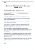 Nuisance Wildlife Control Operator  Exam 2025