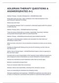 ADLERIAN THERAPY QUESTIONS & ANSWERS&lpar;RATED A&plus;&rpar;