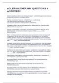 ADLERIAN THERAPY QUESTIONS & ANSWERS&excl;&excl;
