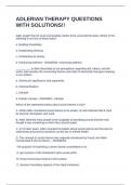 ADLERIAN THERAPY QUESTIONS WITH SOLUTIONS&excl;&excl;