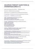 ADLERIAN THERAPY QUESTIONS &vert;& ANSWERS&lpar;SCORED A&plus;&rpar;