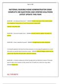 NATIONAL NURSING HOME ADMINISTRATOR EXAM COMPLETE 200 QUESTIONS AND VERIFIED SOLUTIONS LATEST UPDATE THIS YEAR