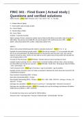 FINC 341 - Final Exam &vert; Actual study &vert; Questions and verified solutions