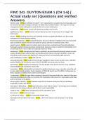 FINC 341  GUYTON EXAM 1 &lpar;CH 1-6&rpar; &vert; Actual study set &vert; Questions and verified Answers