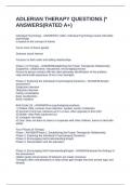 ADLERIAN THERAPY QUESTIONS &vert;&ast; ANSWERS&lpar;RATED A&plus;&rpar;