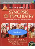 Test Bank For Kaplan and Sadocks Synopsis of Psychiatry 11th Edition Sadock &vert; 9781609139711 &vert; All Chapters with Answers and Rationals
