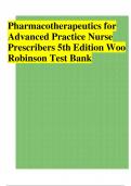 Test Bank - Pharmacotherapeutics for Advanced Practice Nurse Prescribers 5th Edition